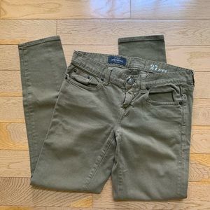J Crew Army Olive Toothpick style pants